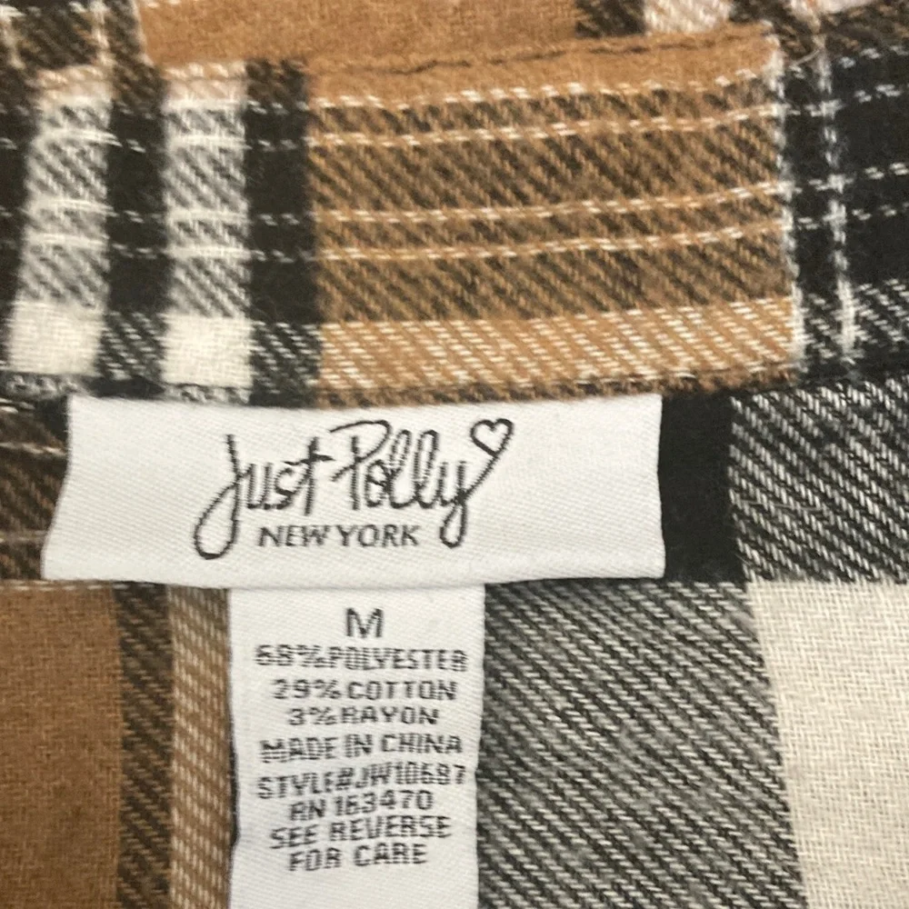 Plaid Button Down Shirt - Brown and Black - Picture 2 of 5